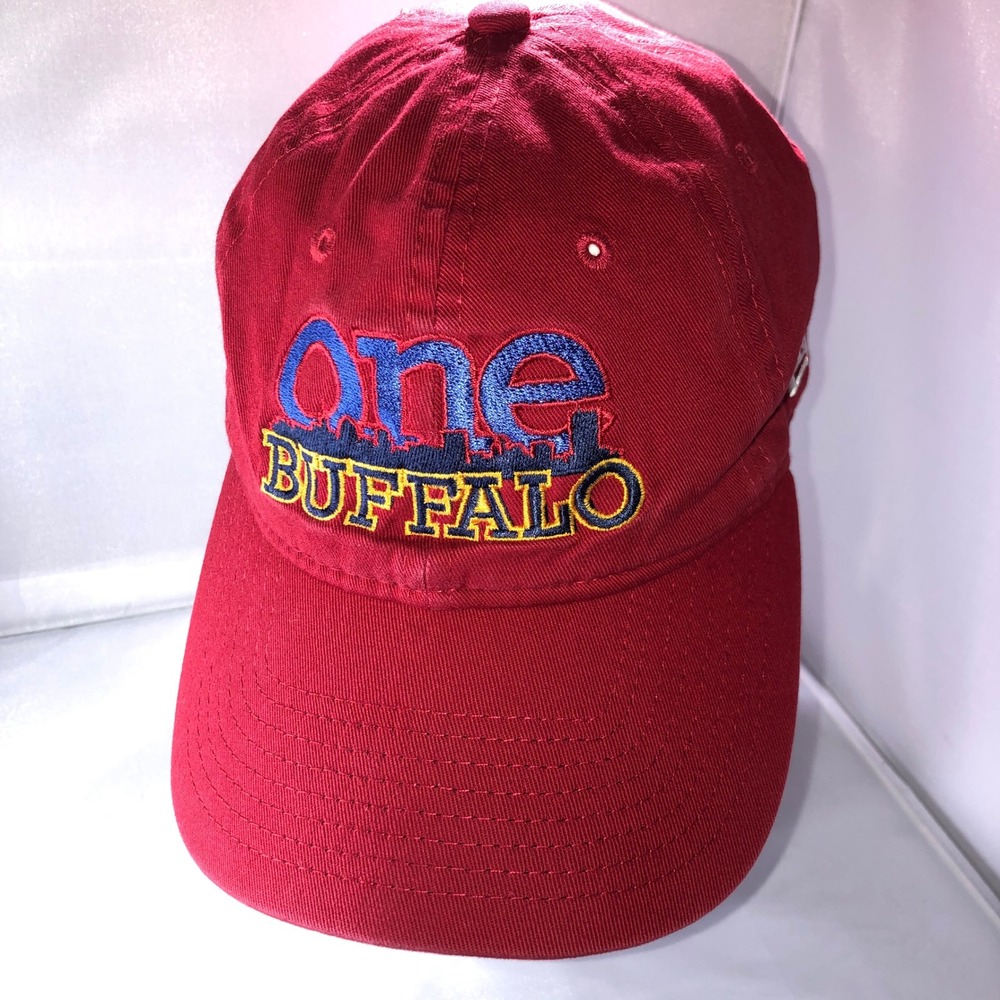 New Era One Buffalo Hat Red Adjustable 9TWENTY Baseball Cap Embroidered Logo